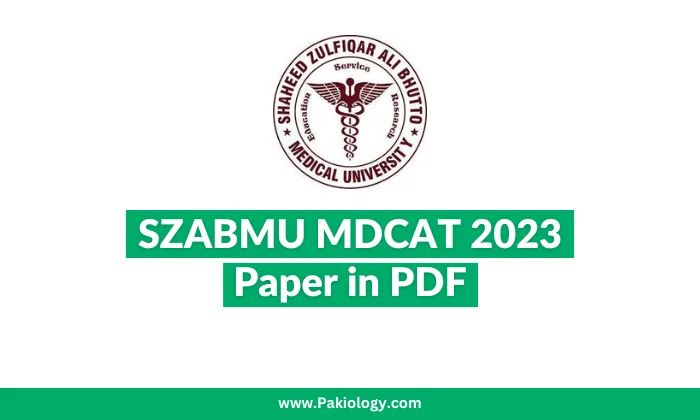 SZABMU MDCAT 2023 Paper in PDF