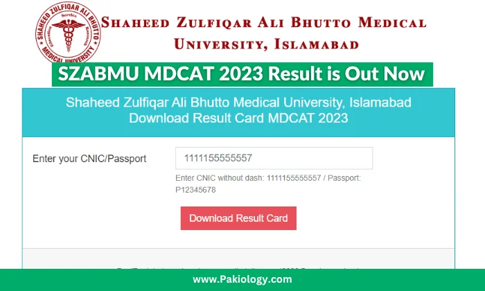 SZABMU MDCAT 2023 Result